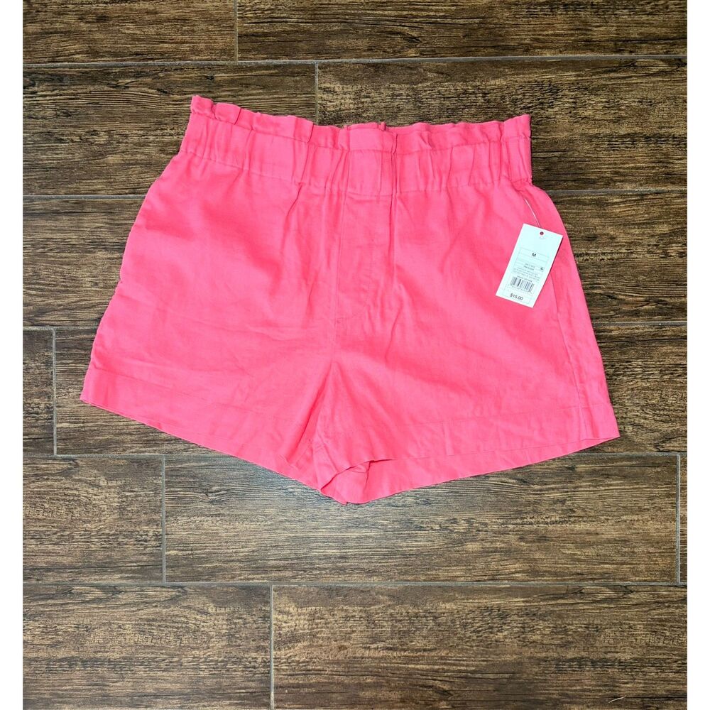 A New Day Paperbag Waist Linen Shorts - M